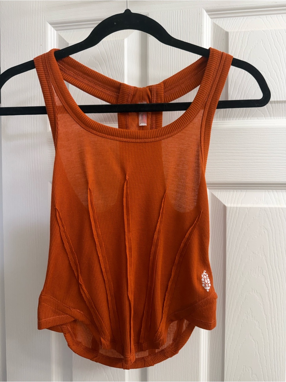 FP Movement by Free People Rust Orange Ribbed Racerback Tank
